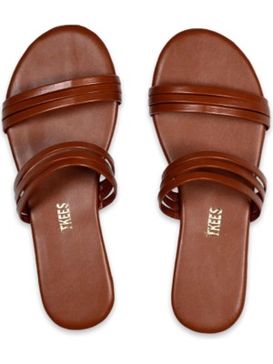 Tkees TK-7005 6 Bantli Taba Kadın Terlik