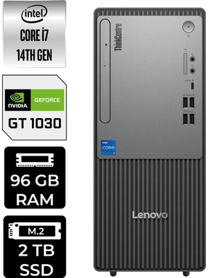 Lenovo Thinkcentre Neo 50T Gen 5 i7 14700 96GB RAM 2TB SSD Win11 Home 12UD001UTRP459 Masaüstü Bilgisayar + Per4 USB