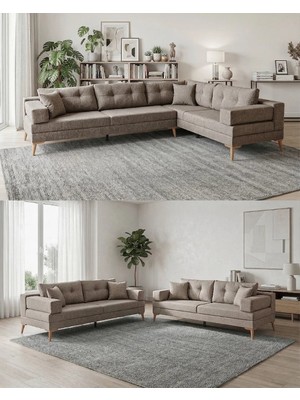 Velura Home & Living Zeri (Pufsuz) Yataklı Puzzle Modüler Köşe Koltuk Takımı & Köşe Takımı - Kahve - 160
