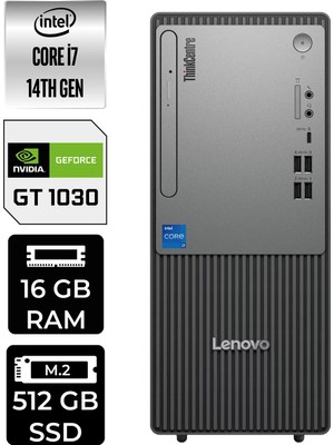 Lenovo Thinkcentre Neo 50T Gen 5 i7 14700 16GB RAM 512GB SSD Win11 Pro 12UAS0GL00P461 Masaüstü Bilgisayar + Per4 USB
