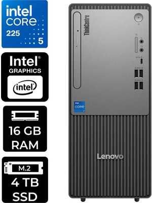 Lenovo Thinkcentre Neo 50T Gen 6 Intel Core Ultra 5 225 16GB 4tb SSD W11H Masaüstü Bilgisayar & Per4 USB Bellek 13BD007UTRP324