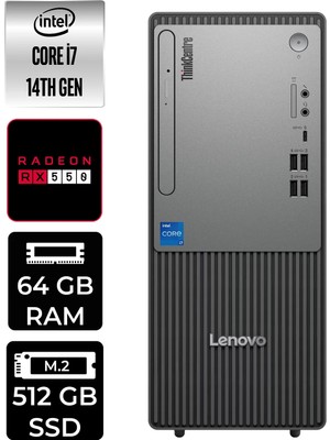 Lenovo Thinkcentre Neo 50T Gen 5 i7 14700 64GB RAM 512GB SSD Win11 Pro 12UAS0GL00P413 Masaüstü Bilgisayar + Per4 USB