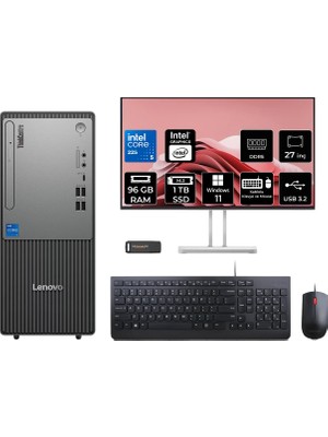 Lenovo Thinkcentre Neo 50T Gen 6 Intel Core Ultra 5 225 96GB 1tb SSD 27" Fhd Monitör W11P Masaüstü Bilgisayar & Per4 USB Bellek 13BD007UTRP958