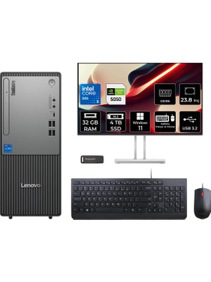 Lenovo Thinkcentre Neo 50T Gen 6 Intel Core Ultra 5 225 32GB 4tb SSD RTX5050/8GB 23.8" Fhd Monitör W11H Masaüstü Bilgisayar & Per4 USB Bellek 13BD007UTRP868