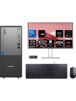 Lenovo Thinkcentre Neo 50T Gen 6 Intel Core Ultra 5 225 48GB 512GB SSD RX550/4GB 27" Fhd Monitör W11H Masaüstü Bilgisayar & Per4 USB Bellek 13BD007UTRP989
