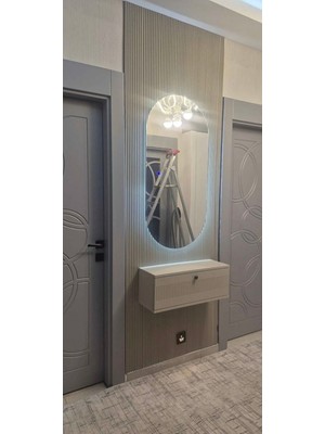 Feyza Design 50 cm Yıldız Dresuar, Mdf Kapaklı, Duvara Monte, Şık ve Modern Tasarım