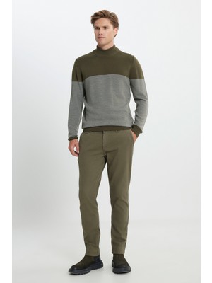 Altınyıldız Classics Pamuklu Slim Fit Armürlü Yan Cep Esnek Casual Pantolon