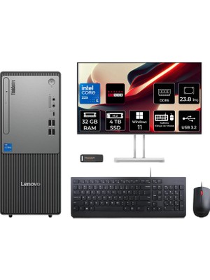 Lenovo Thinkcentre Neo 50T Gen 6 Intel Core Ultra 5 225 32GB 4tb SSD RX550/4GB 23.8" Fhd Monitör W11P Masaüstü Bilgisayar & Per4 USB Bellek 13BD007UTRP708