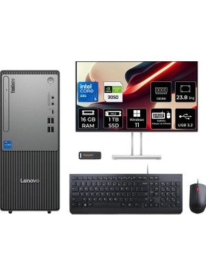Lenovo Thinkcentre Neo 50T Gen 6 Intel Core Ultra 5 225 16GB 1tb SSD RTX3050/6GB 23.8" Fhd Monitör W11H Masaüstü Bilgisayar & Per4 USB Bellek 13BD007UTRP802