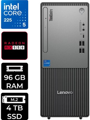 Lenovo Thinkcentre Neo 50T Gen 6 Intel Core Ultra 5 225 96GB 4tb SSD RX550/4GB W11P Masaüstü Bilgisayar & Per4 USB Bellek 13BD007UTRP420
