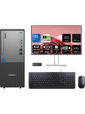 Lenovo Thinkcentre Neo 50T Gen 6 Intel Core Ultra 5 225 48GB 1tb SSD GT1030/4GB 27" Fhd Monitör W11H Masaüstü Bilgisayar & Per4 USB Bellek 13BD007UTRP1050