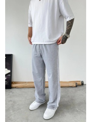 HAFKA Gri Şerit Detaylı Baggy Eşofman
