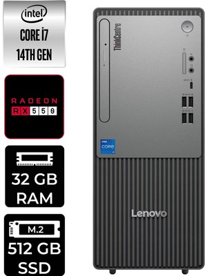 Lenovo Thinkcentre Neo 50T Gen 5 i7 14700 32GB RAM 512GB SSD FreeDOS 12UAS0GL00P365 Masaüstü Bilgisayar + Per4 USB