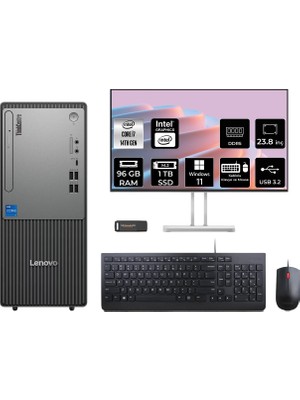 Lenovo Thinkcentre Neo 50T Gen 5 i7 14700 96GB RAM 1TB SSD 23.8" FHD Win11 Pro 12UD001UTRP658 Masaüstü Bilgisayar + Per4 USB