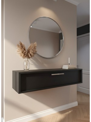 Feyza Design Antrasit Silver Modern Duvara Monte Dresuar, Şık ve Fonksiyonel Tasarım