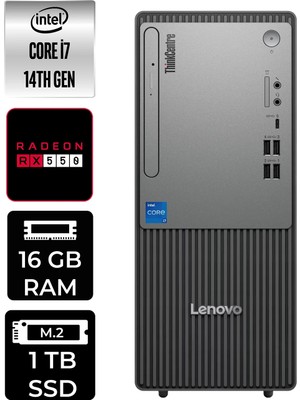 Lenovo Thinkcentre Neo 50T Gen 5 i7 14700 16GB RAM 1TB SSD FreeDOS 12UAS0GL00P362 Masaüstü Bilgisayar + Per4 USB