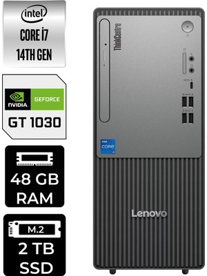 Lenovo Thinkcentre Neo 50T Gen 5 i7 14700 48GB RAM 2TB SSD Win11 Pro 12UAS0GL00P471 Masaüstü Bilgisayar + Per4 USB
