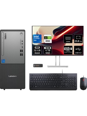 Lenovo Thinkcentre Neo 50T Gen 6 Intel Core Ultra 5 225 32GB 4tb SSD RTX3050/6GB 23.8" Fhd Monitör Fdos Masaüstü Bilgisayar & Per4 USB Bellek 13BD007UTRP788