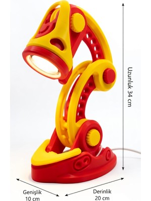 My Craft 3D MYCRAFT3D Retro-Futuristik Hareketli Masa Lambası 3D Yazıcı Baskı Özel Tasarım Ofis ve Gamer Aydınlatma