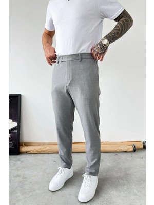 HAFKA Açık Gri Basic Regular Fit Kumaş Pantolon