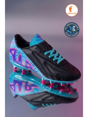 Albishoes Erkek Çim Halısaha Krampon Ithal Taban Ayağı Saran Esnek Konforlu Krampon Futbol Ayakkabı