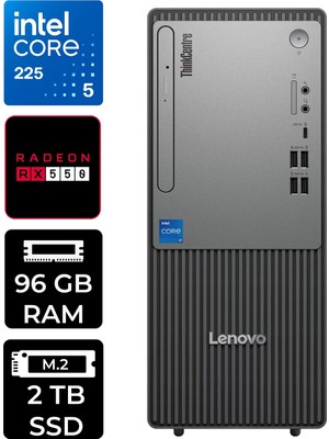 Lenovo Thinkcentre Neo 50T Gen 6 Intel Core Ultra 5 225 96GB 2tb SSD RX550/4GB W11H Masaüstü Bilgisayar & Per4 USB Bellek 13BD007UTRP399