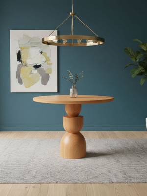 Gazzini Furniture Orbis Yuvarlak Ahşap Yemek Masası 120X120