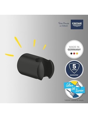 Mi-Ça Home El Duşu Askısı | Duş Başlığı Tutucu | Sabit | Mat Siyah | 279582430