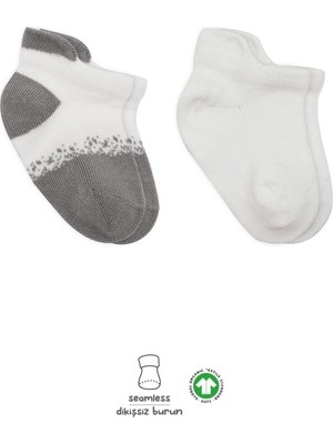 Zenvia Zcv Mey Ithalat®   2'li Penye Sneakers Çorap 20105 Ekru Gri ZNV2026