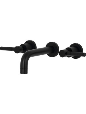 Mi-Ça Home KS8120DKL 20 cm Merkez Duvara Monte Banyo Musluğu, Mat Siyah