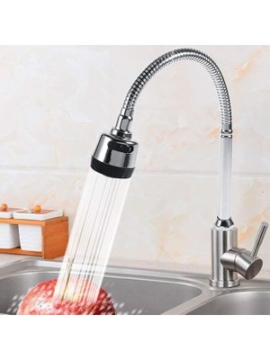 Mi-Ça Home Smartizi Esnek Eviye Bataryası 360° Dönebilen Krom Musluk - Çift Akışlı ve Oynar Başlıklı Mutfak Bataryası - Kolay Montaj ve Sızdırmaz Yapı