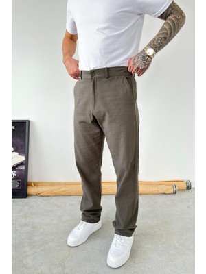 HAFKA Yeşil Baggy Keten Pantolon