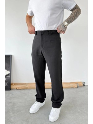 HAFKA Siyah Modal Kumaş Baggy Pantolon
