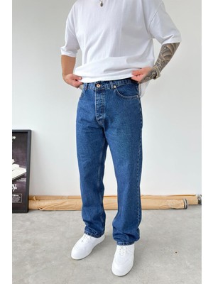 HAFKA Mavi Basic Baggy Pantolon
