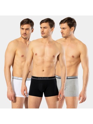 Cacharel Erkek 3'lü Boxer 1337/BEYAZ-GRI-SIYAH