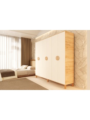 Metalia Gm 1006 6 Kapaklı Ayaklı Bohem Gardırop