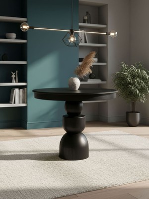 Gazzini Furniture Orbis Açılır Yuvarlak Ahşap Yemek Masası 100X100