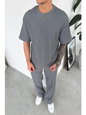HAFKA Füme Ottoman Kumaş Oversize Tişört