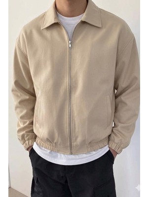Tarz Cool Erkek Oversize Bomber Ceket Fermuarlı Basic Günlük Şık Mont