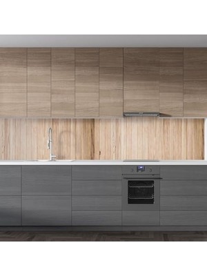 Mi-Ça Home Mutfak Tezgah Arası Folyo Kaplama Folyosu Ahşap Plaka Desen 60X400 cm