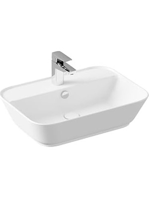 Mi-Ça Home Geo 7426B001-0001 Dikdörtgen Çanak Lavabo, 60 Cm, Mat Beyaz