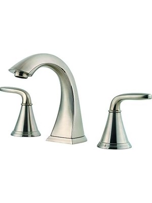 Mi-Ça Home Pasadena Banyo Lavabo Bataryası, 20 cm Yaygın, 2 Saplı, 3 Delikli, Fırçalanmış Nikel Kaplama, LF049PDKK