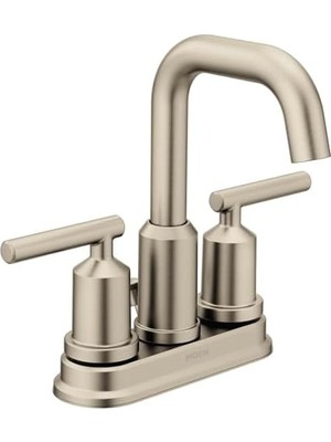 Mi-Ça Home 6150BN Gibson Iki Kollu Orta Set Yüksek Ark Modern Banyo Musluğu, Drenaj Takımı Ile, Fırçalanmış Nikel