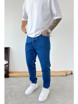 HAFKA Mavi Basic Boyfriend Pantolon