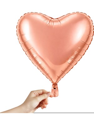 Süsle Bebek ve Parti Kalp Folyo Balon, 45 cm - Rose Gold