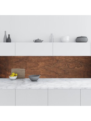 Mi-Ça Home Mutfak Tezgah Arası Folyo Kaplama Folyosu Kahve Ahşap Doku 60X100 cm