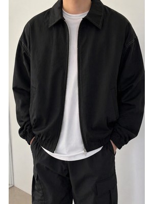 Tarz Cool Erkek Oversize Bomber Ceket Fermuarlı Basic Günlük Şık Mont