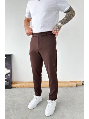 HAFKA Kahverengi Basic Regular Fit Kumaş Pantolon