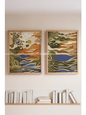 Tontilika Doğanın Renkleri 2'li Ahşap Çerçeveli Tablo Seti