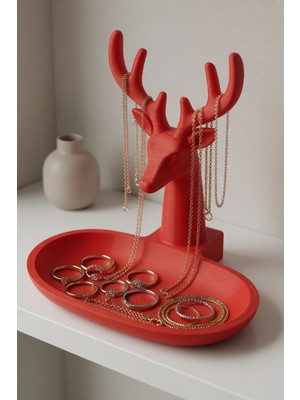 My Craft 3D MYCRAFT3D Geyik Figürlü Takı Standı & Organizer Tabaklı Kolye Yüzük Düzenleyici Dekoratif Obje